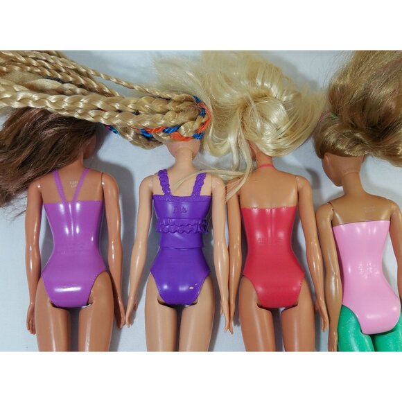Mattel Barbie Dolls lot of 7 Color Hair Reveal Painted on suits Glitter Legs - Picture 6 of 11